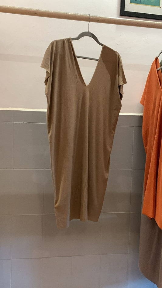 Sand V-Neck Dress 1394