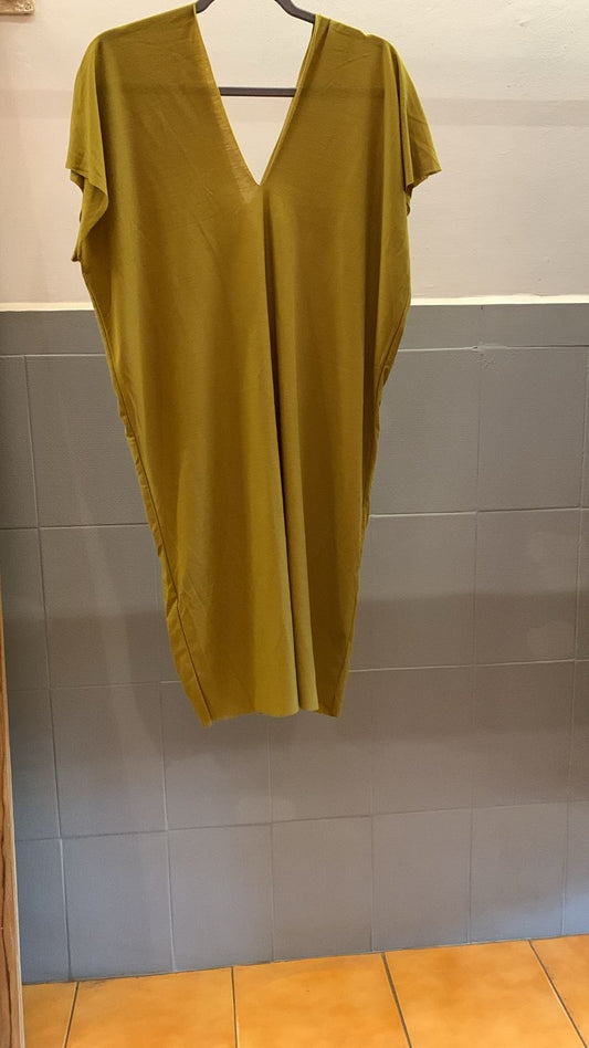 Mustard V-Neck Dress 1397