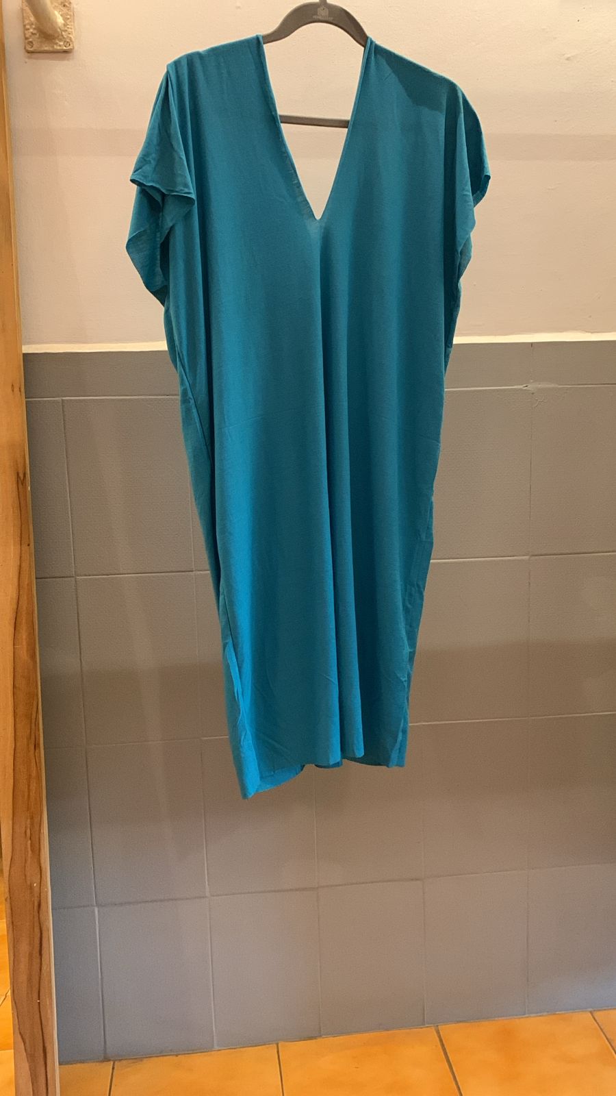 Turquoise V-Neck Dress 1398