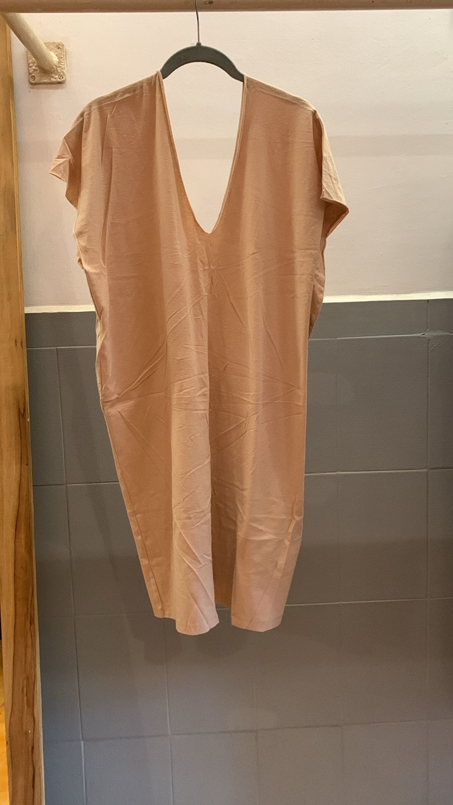 Beige V-Neck Dress 1400