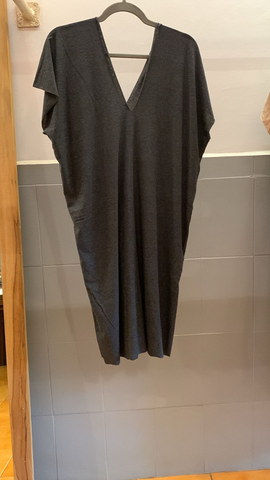 Dark Grey V-Neck Dress 1401