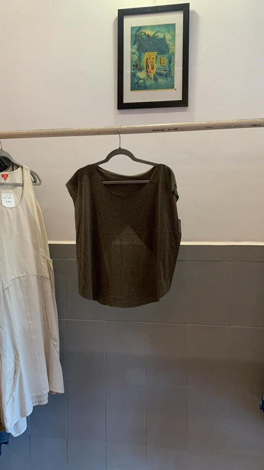 Olive Green Back Open Top 848