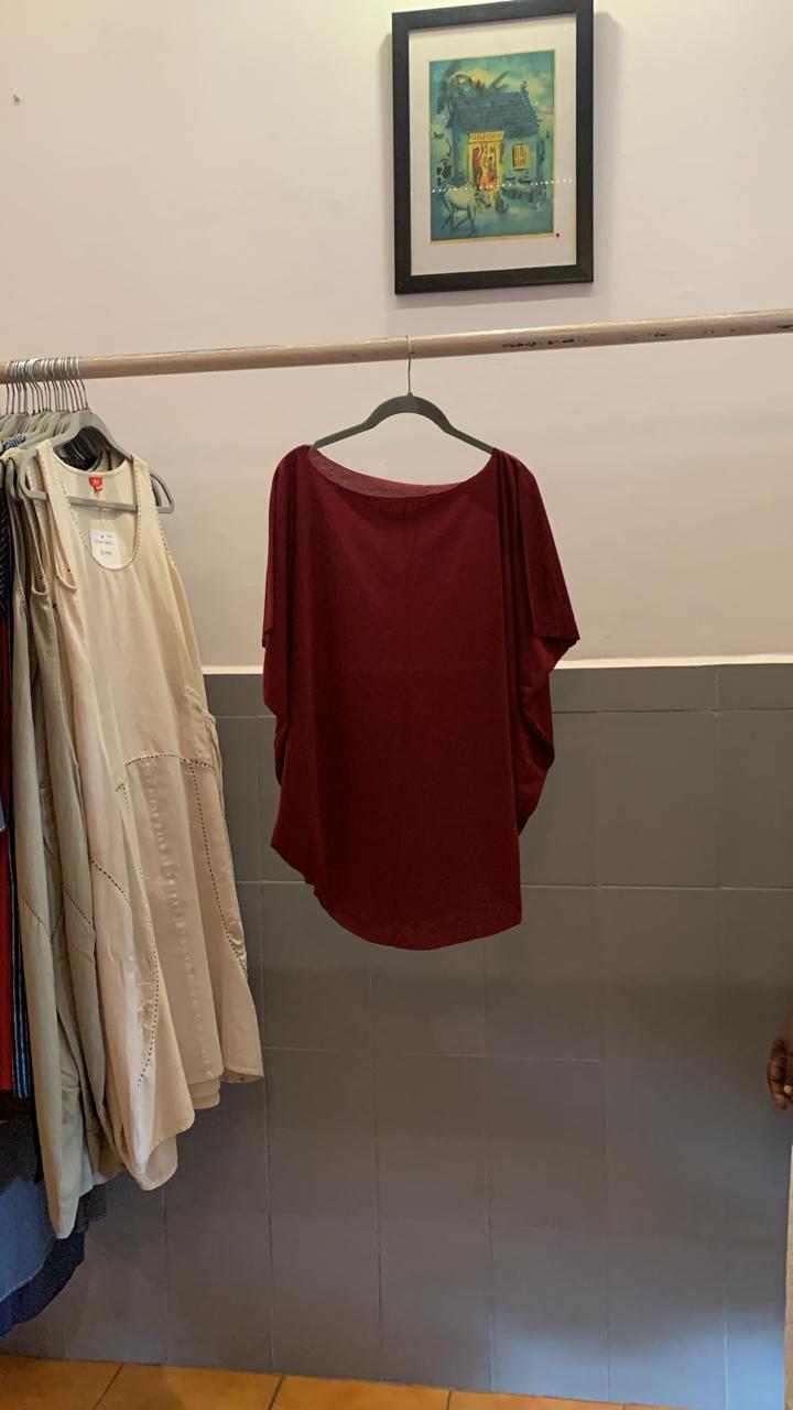 Maroon Laser Cut Top 855
