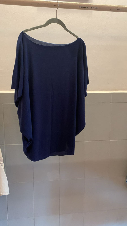 Navy Blue Laser Cut Top 858