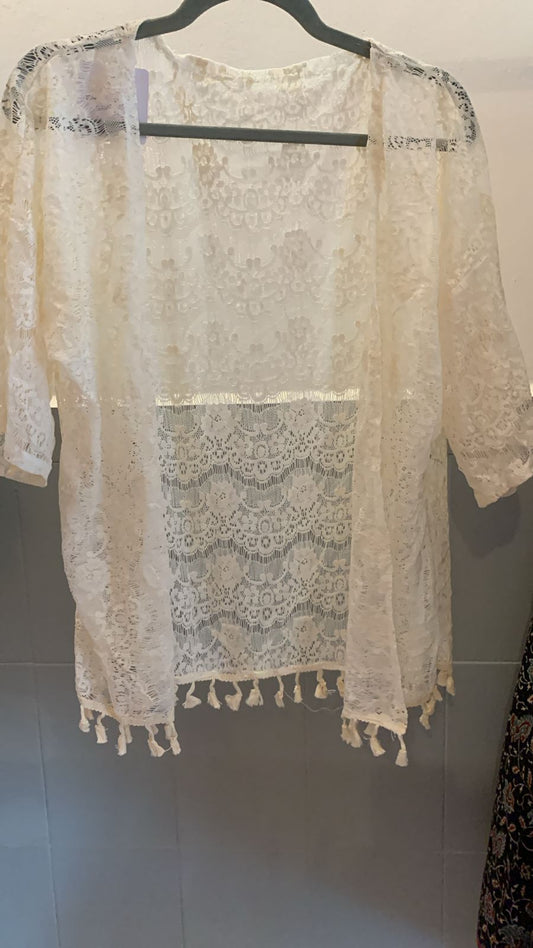 White Embroidery Shrug 615