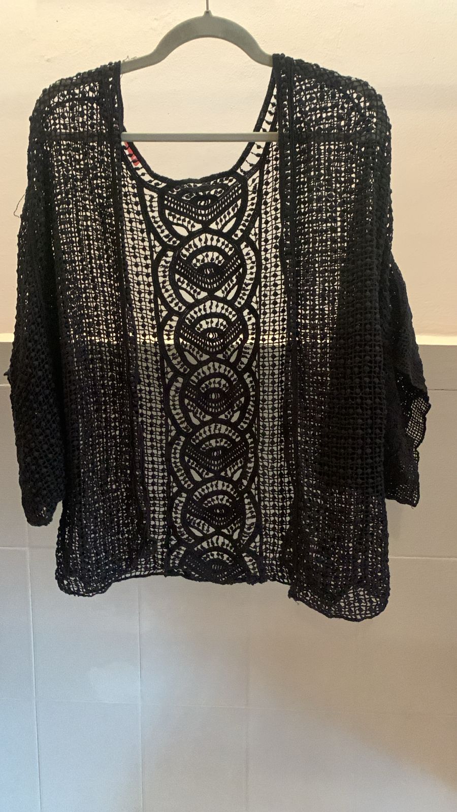 Black Crochet Shrug 618