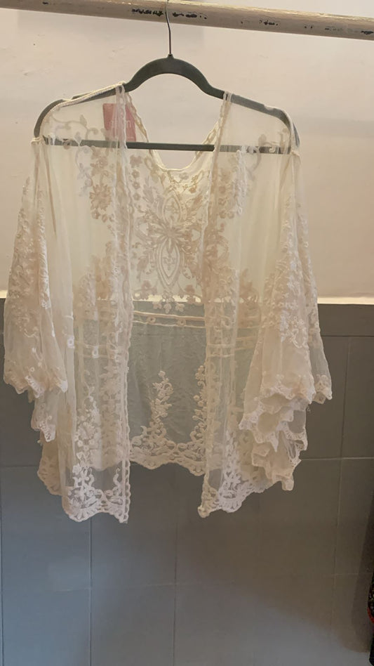 White Netted Shrug 619