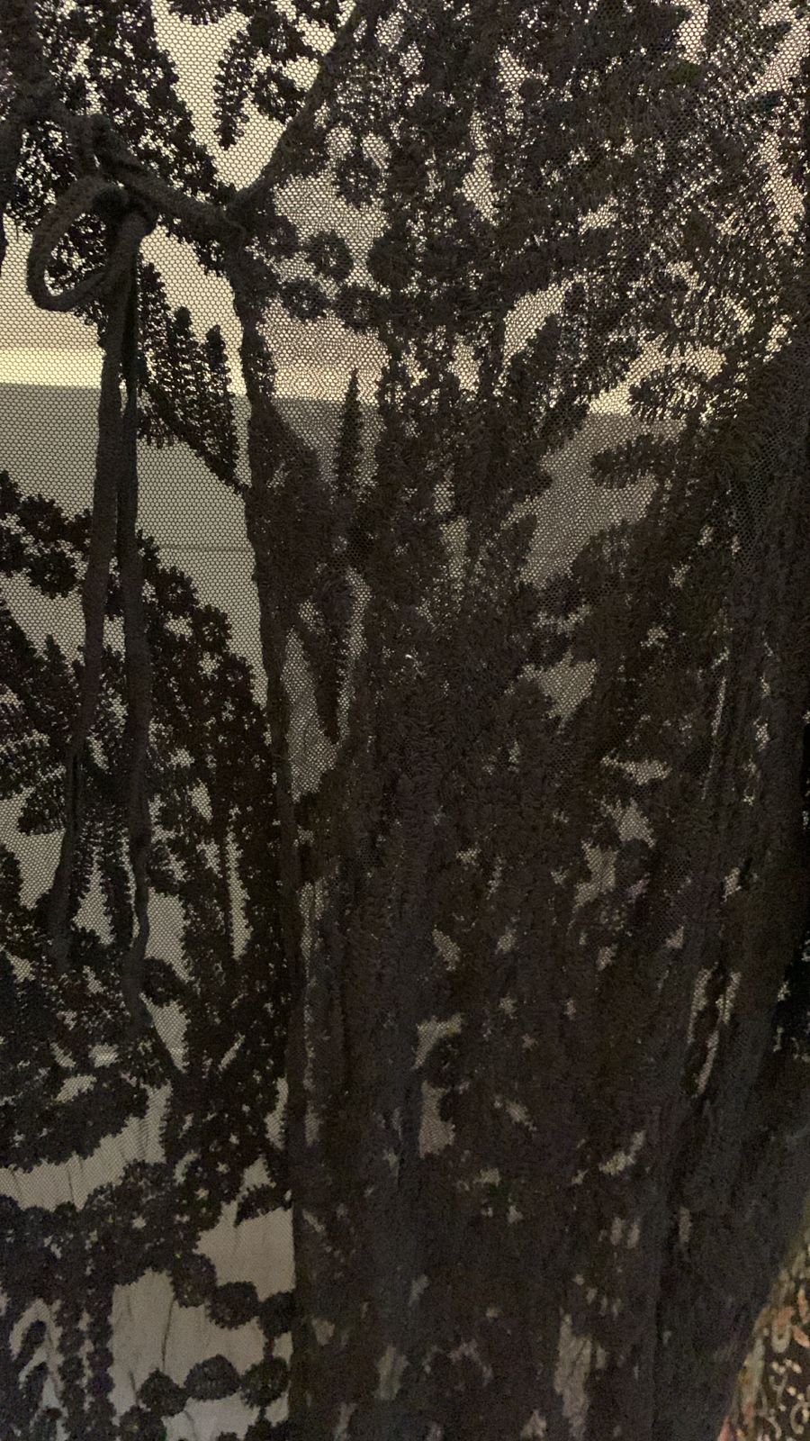 Black Long Embroidery Shrug 623
