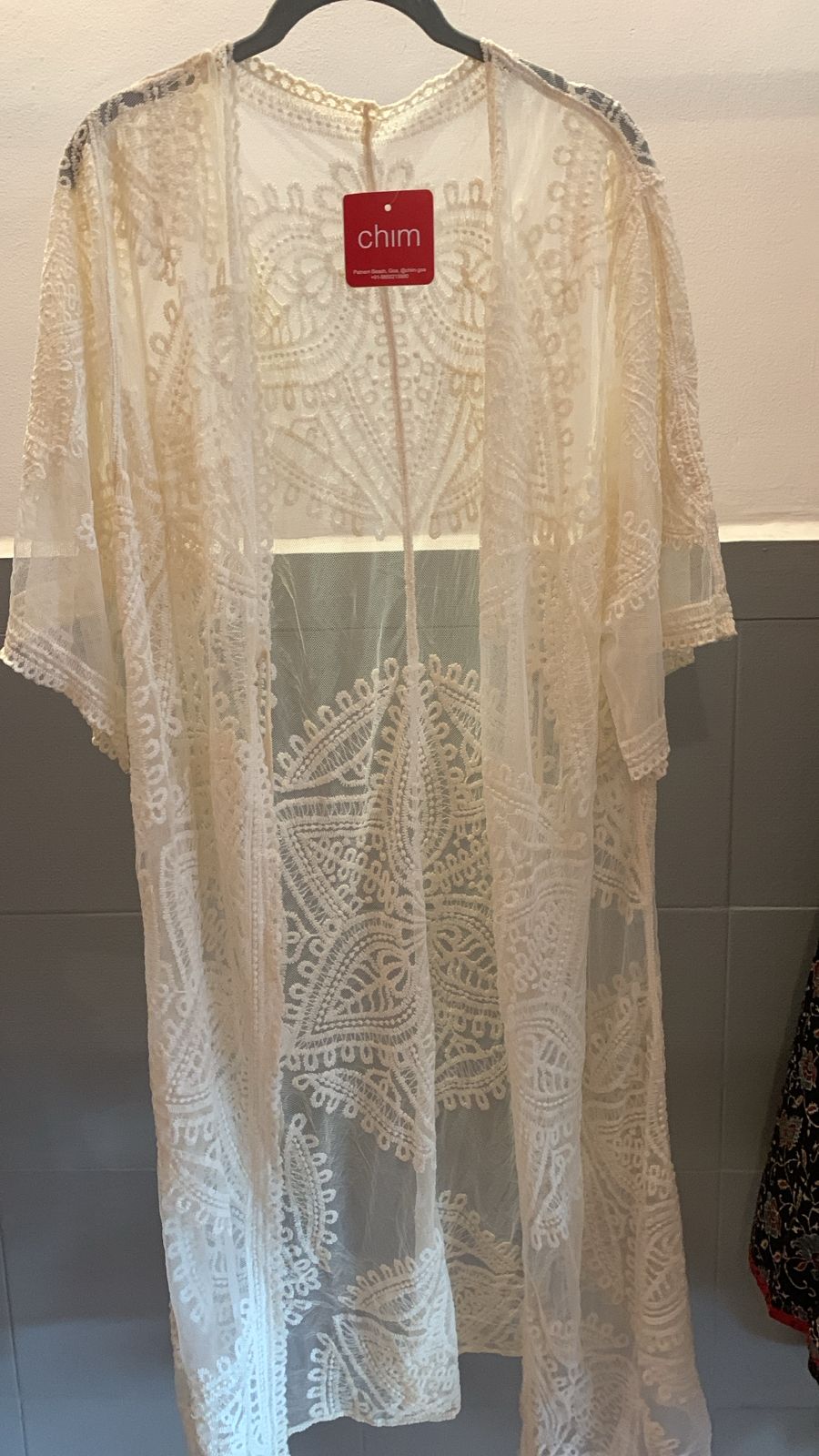 White Long Embroidery Shrug 624