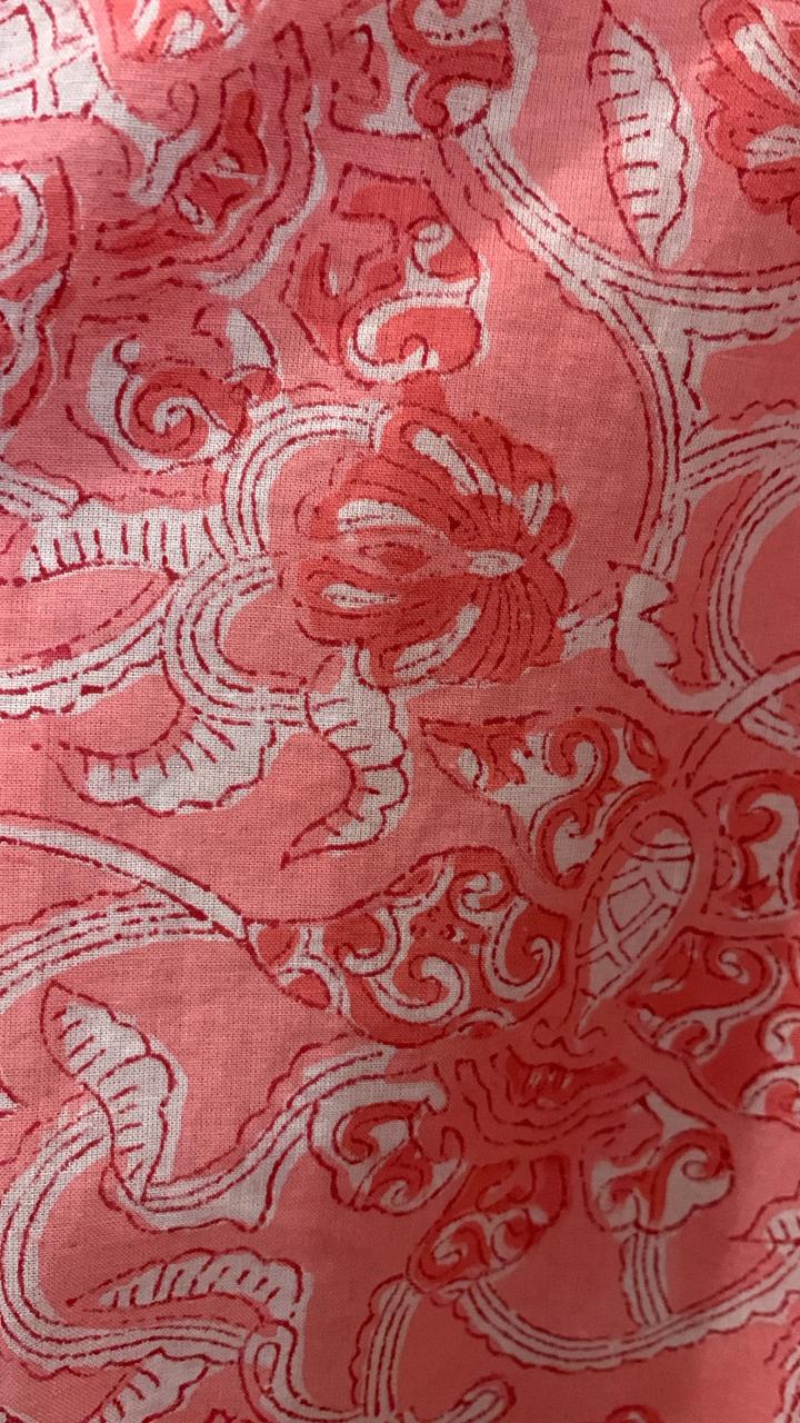 Pink Hand Block Print Ishita Tank Top 815